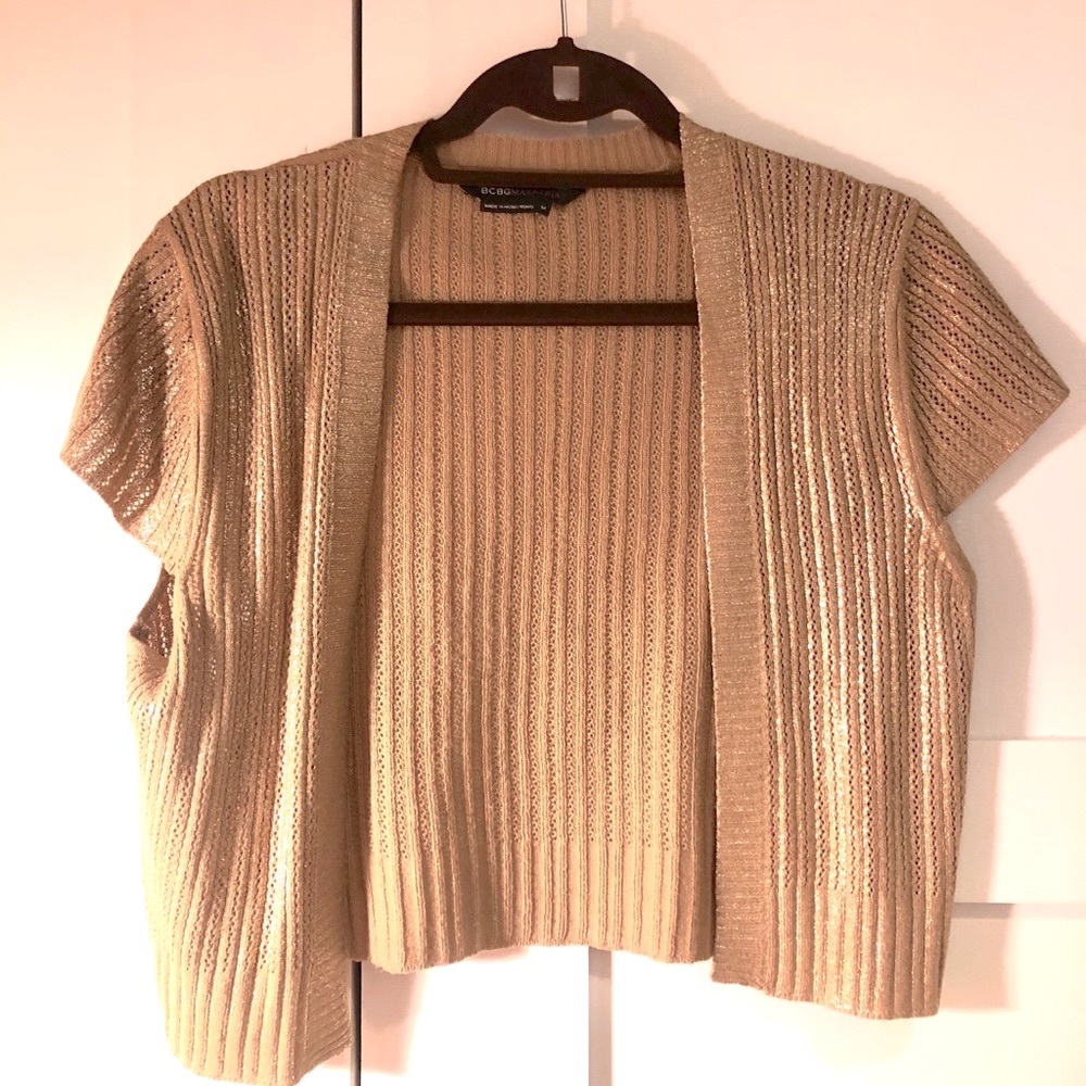 BCBG Gold Bolero Style Sweater